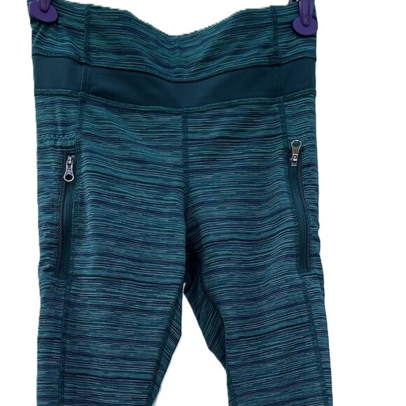 Lululemon Inspire 25" Legging Size 4 Cyber Jungle Hero Blue/Deep Green - Picture 1 of 11